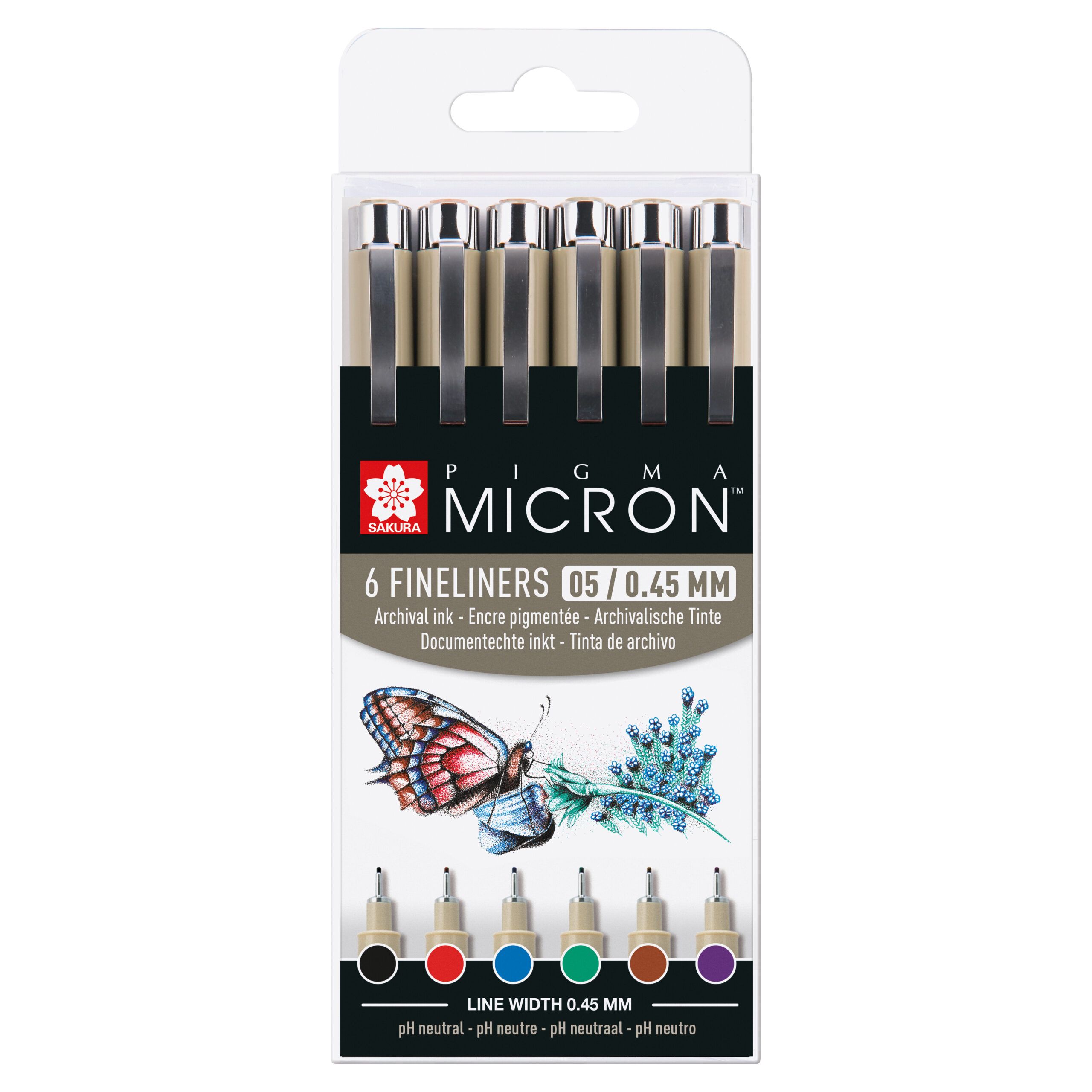 Pigma Micron 05 Estuche De 6 Colores B sicos Sakura Artetres